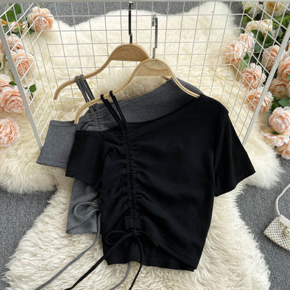 Simple Cute One Shoulder T-shirt for Women AP000108