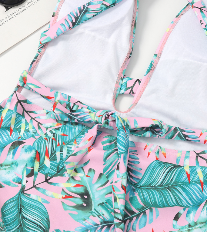 Sexy Printed Open Back One-piece Swimsuit AP00058