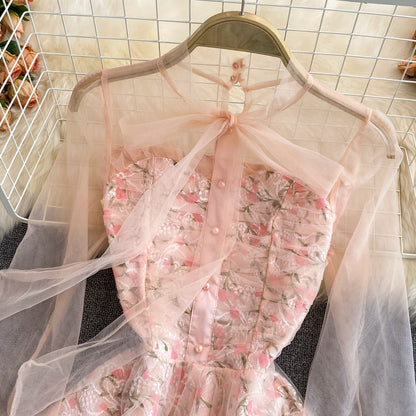 New Fashion Pink Lace Short Dress Fashion Women Dress AP00201