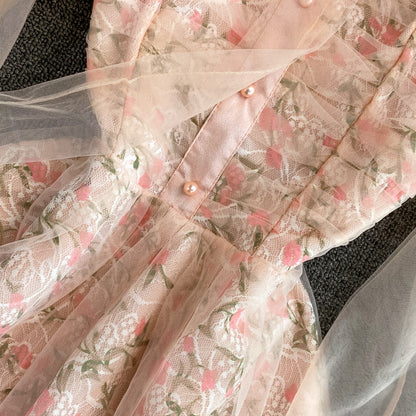 New Fashion Pink Lace Short Dress Fashion Women Dress AP00201