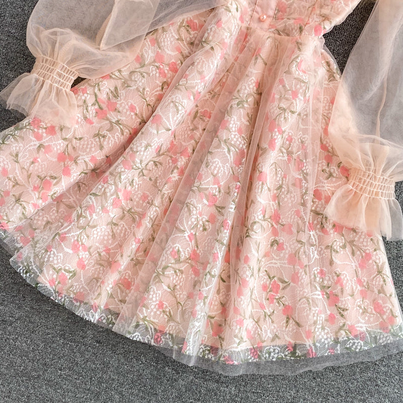 New Fashion Pink Lace Short Dress Fashion Women Dress AP00201