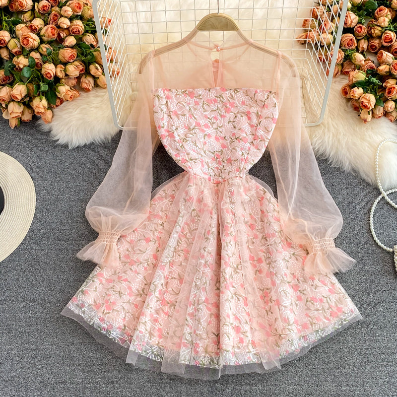 New Fashion Pink Lace Short Dress Fashion Women Dress AP00201