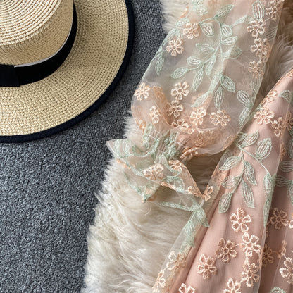 Cute Tulle Lace Long Sleeve Dress Fashion Dress AP00087