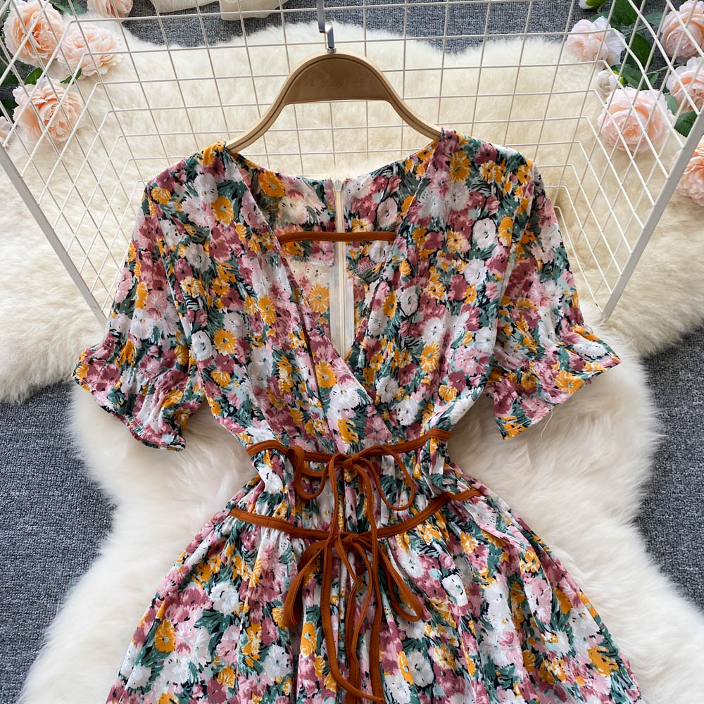 Cute Floral Short Dress A Line Fashion Dress AP00088