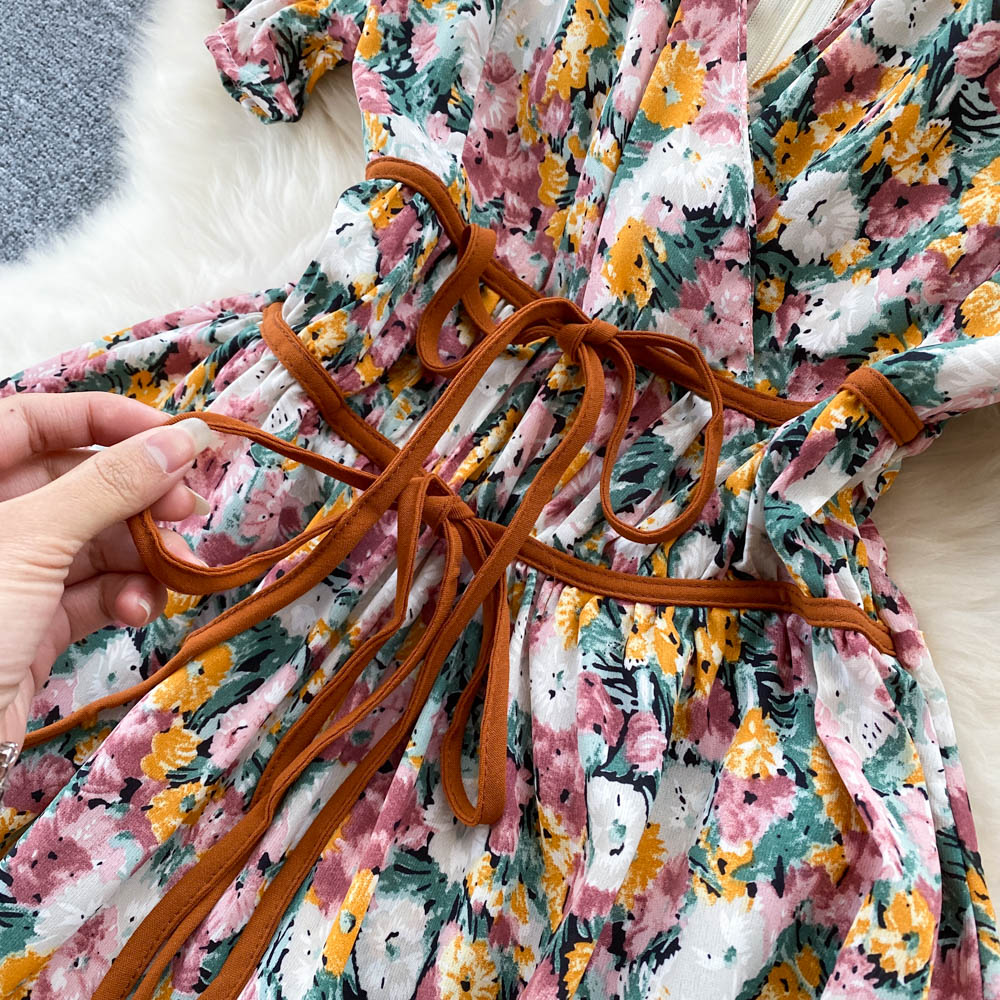 Cute Floral Short Dress A Line Fashion Dress AP00088