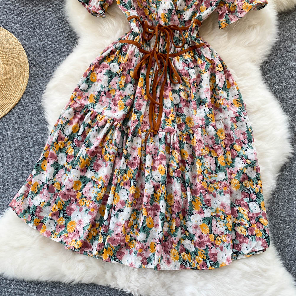 Cute Floral Short Dress A Line Fashion Dress AP00088
