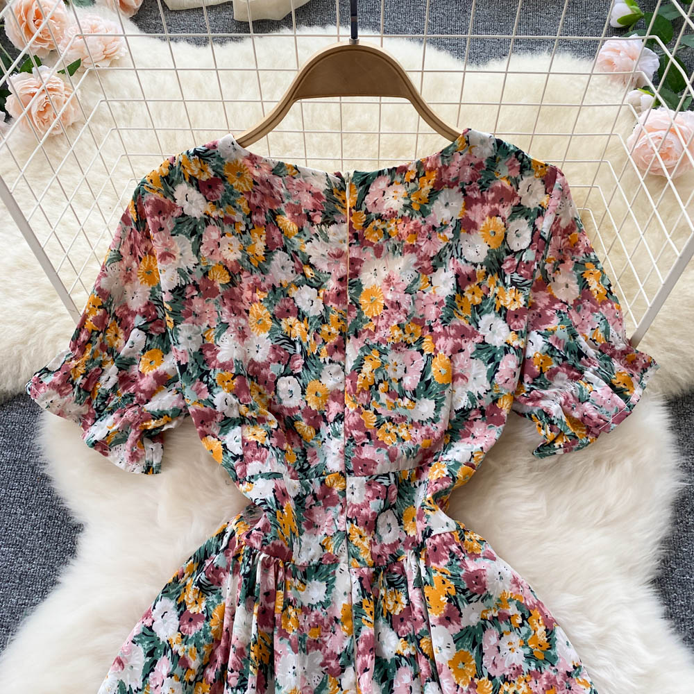 Cute Floral Short Dress A Line Fashion Dress AP00088