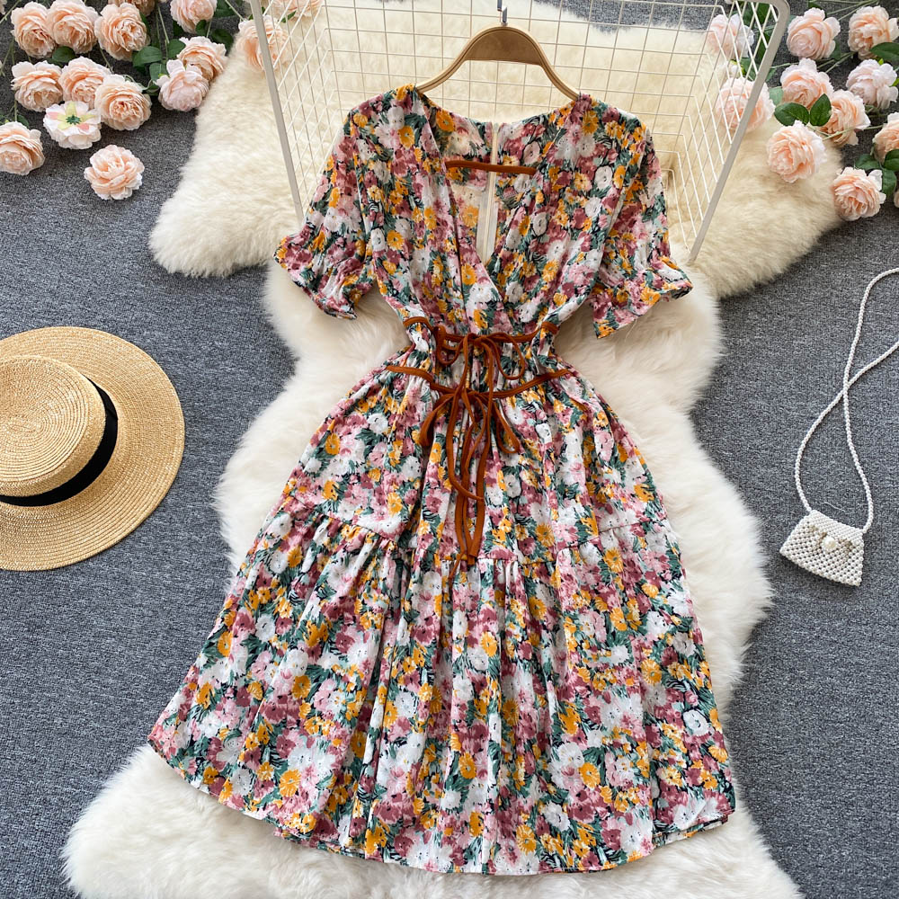 Cute Floral Short Dress A Line Fashion Dress AP00088
