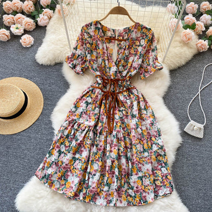 Cute Floral Short Dress A Line Fashion Dress AP00088