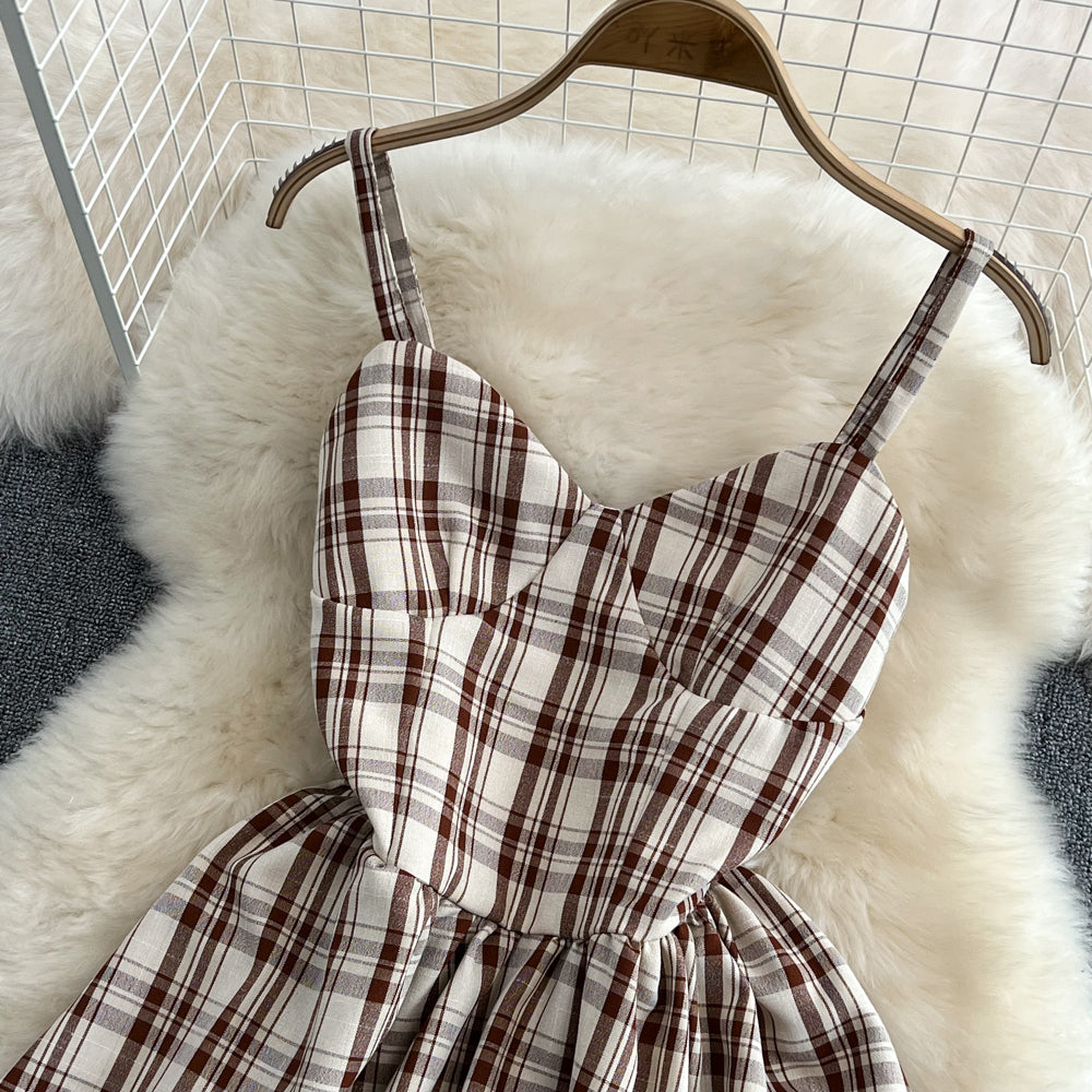 Simple Cute A Line Plaid Dress New Fashion Girl Dress AP00084