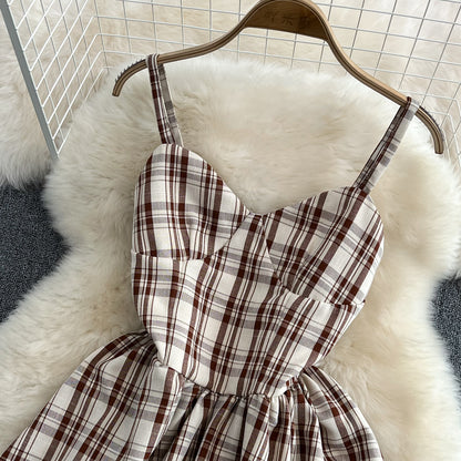 Simple Cute A Line Plaid Dress New Fashion Girl Dress AP00084