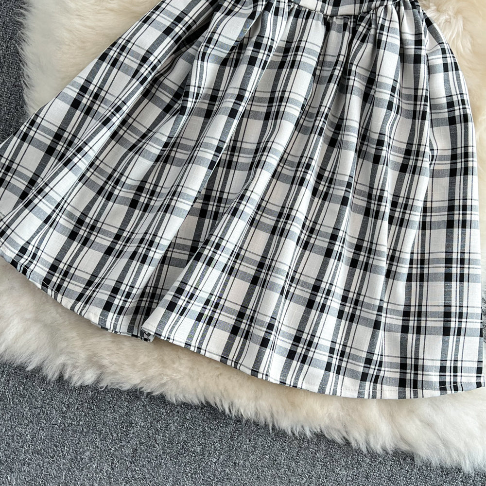 Simple Cute A Line Plaid Dress New Fashion Girl Dress AP00084