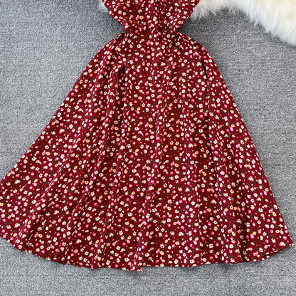 New Fashion Cute A Line Floral Dress A Line Short Dress AP00089