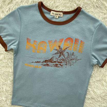 Hawaii Print Cropped Top AP00033