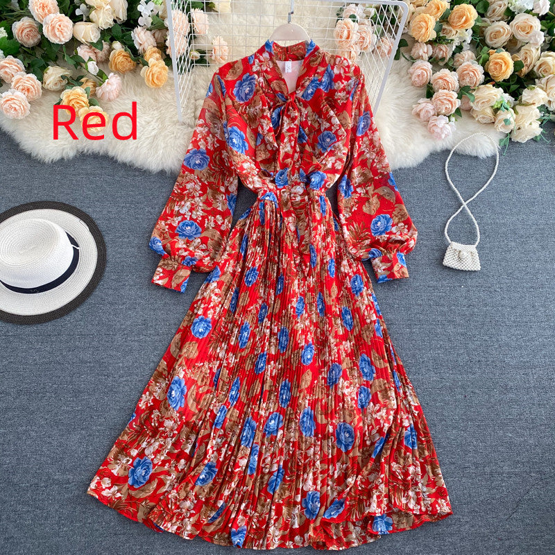 Chic Resort Bow V Neck Puff Sleeve Dress AP00068