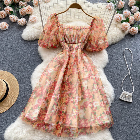 Cute A Line Floral Dress Fashion Girl Dress AP00019