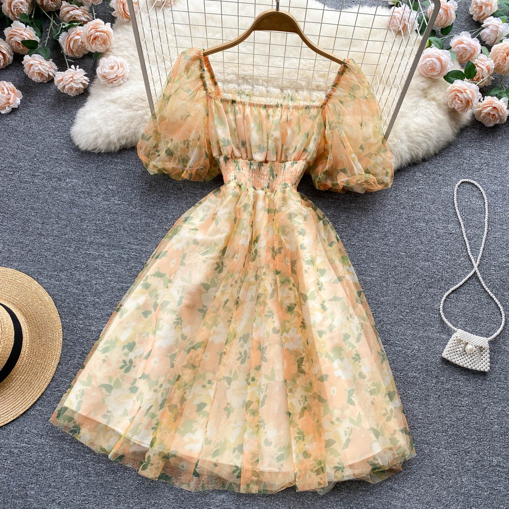 Cute A Line Floral Dress Fashion Girl Dress AP00019