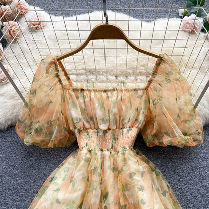 Cute A Line Floral Dress Fashion Girl Dress AP00019