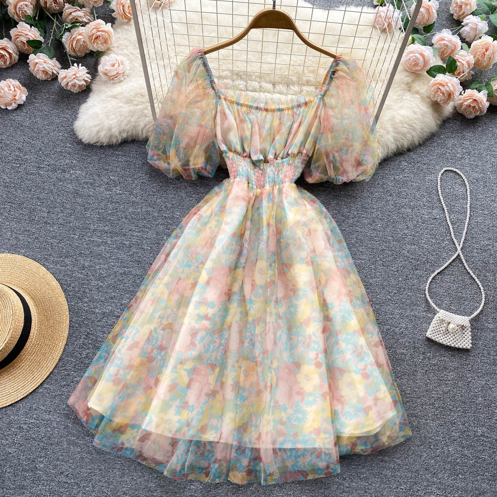 Cute A Line Floral Dress Fashion Girl Dress AP00019