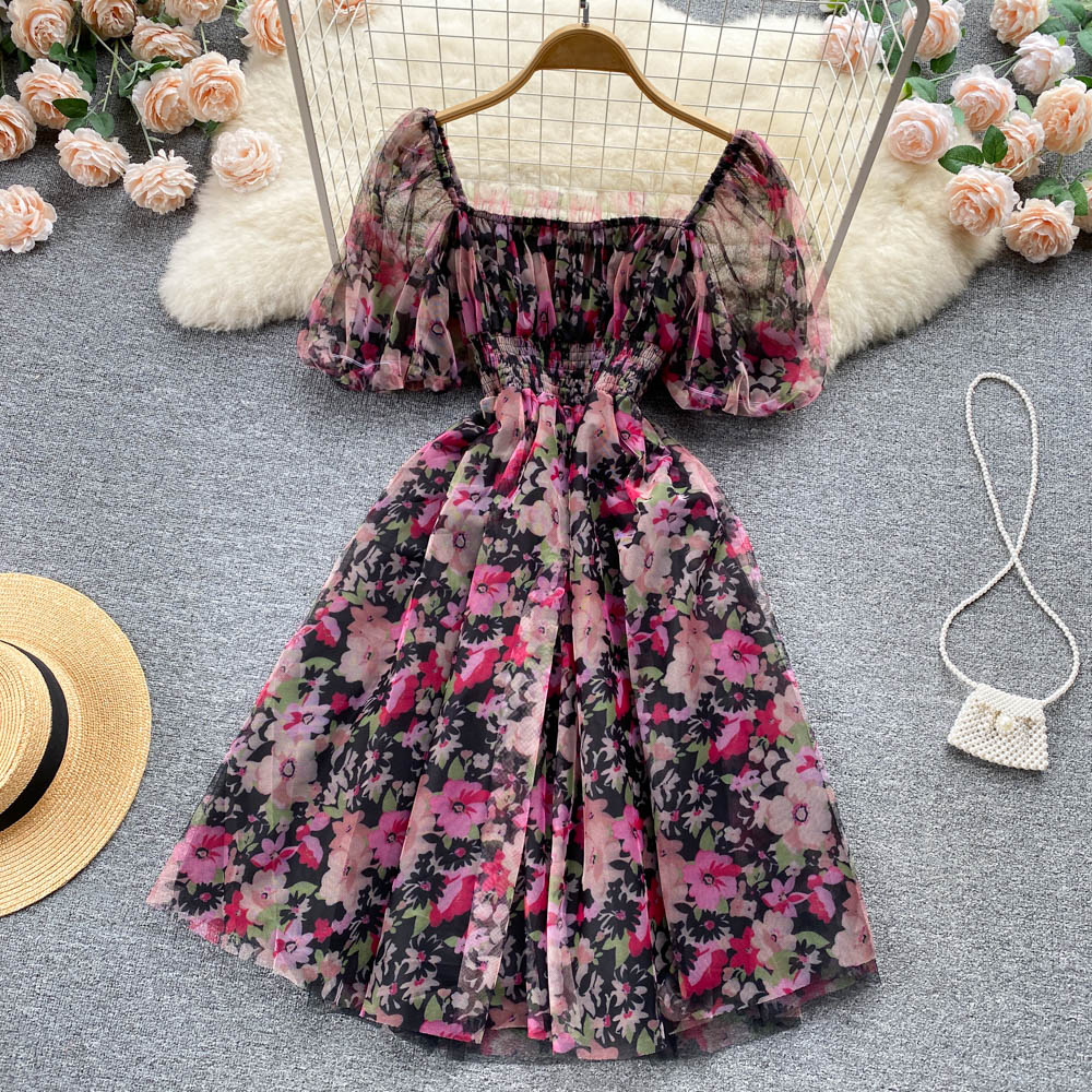 Cute A Line Floral Dress Fashion Girl Dress AP00019
