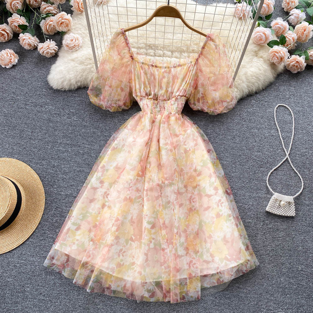 Cute A Line Floral Dress Fashion Girl Dress AP00019