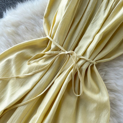 Yellow A-line Short Dress Fashion Dress AP0007