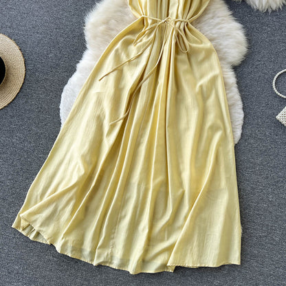 Yellow A-line Short Dress Fashion Dress AP0007