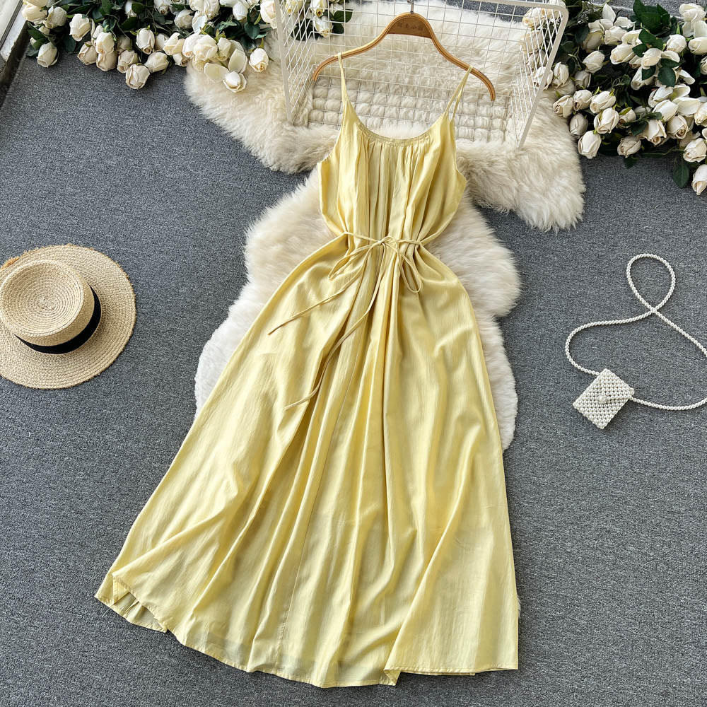 Yellow A-line Short Dress Fashion Dress AP0007