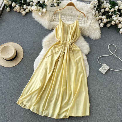 Yellow A-line Short Dress Fashion Dress AP0007