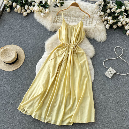 Yellow A-line Short Dress Fashion Dress AP0007