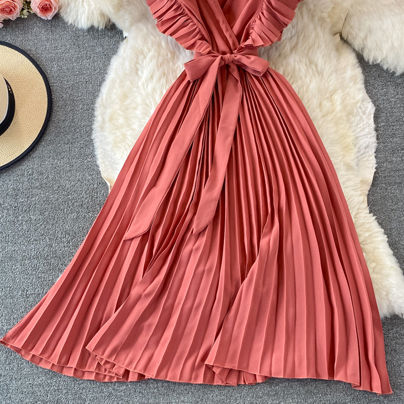 Simple V-neck Chiffon Short Dress Fashion Dress AP0002