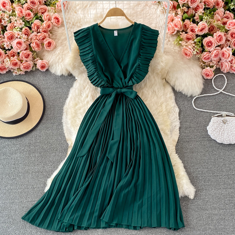 Simple V-neck Chiffon Short Dress Fashion Dress AP0002