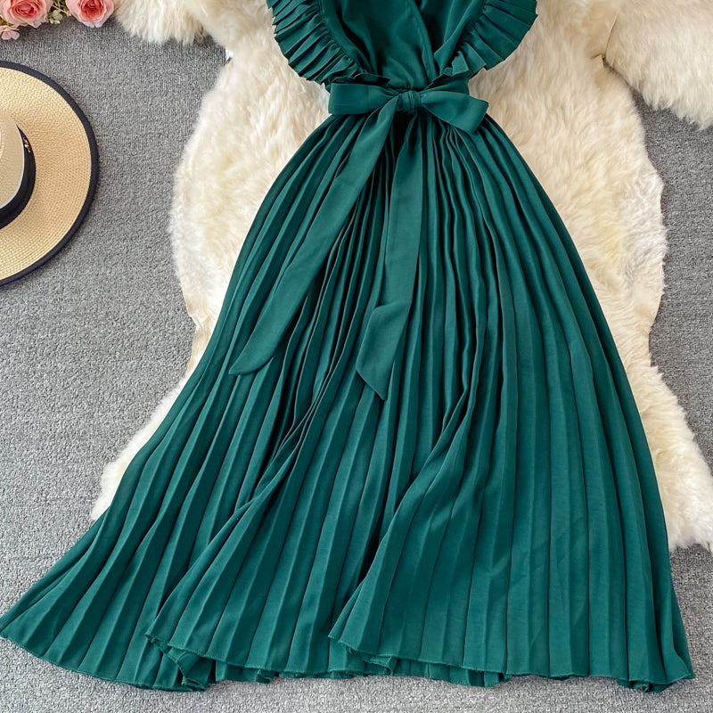 Simple V-neck Chiffon Short Dress Fashion Dress AP0002