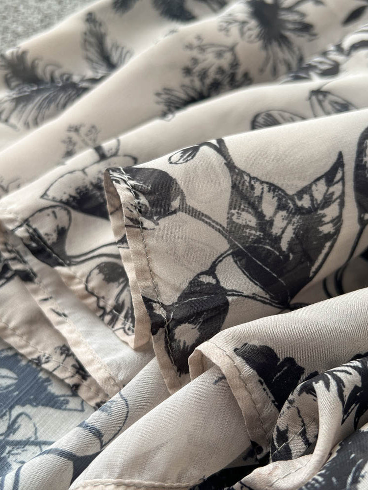 Women Dress Casual Loose Floral Print Irregular Long Dress Elegant High Waist Party Dress AP00203