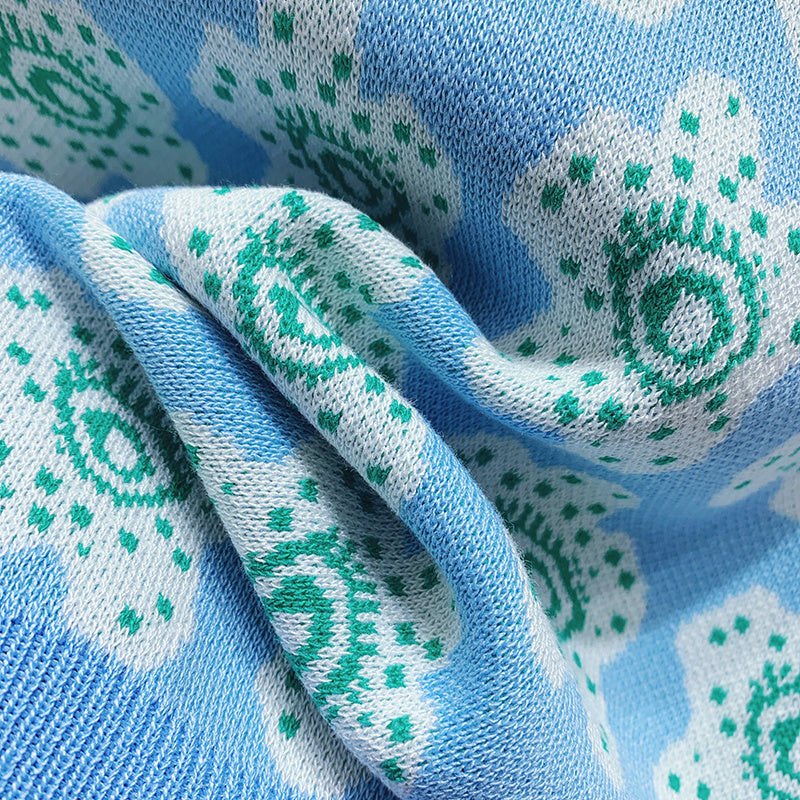 Casual Polo Collar Pullover Printed Knitwear Short Sleeve Loose Top Spring Korean Fashion Women's Clothing AP000177