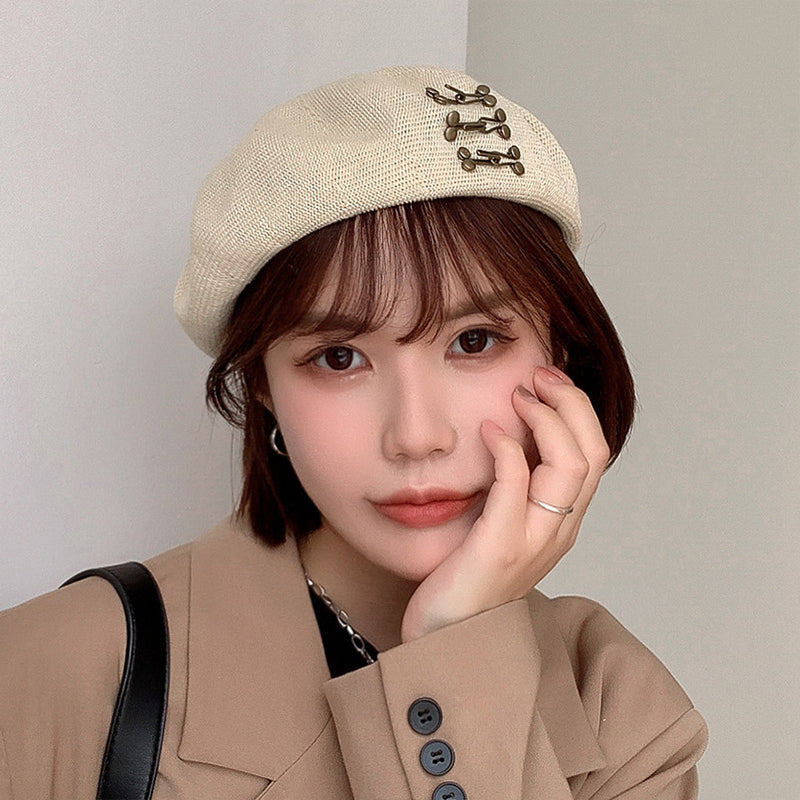 Women Beret Four Seasons Breathable Beanie Hat Cap Vintage Elegant Lady French Beret Fashion Casual Sweet Female Beret Hat AP00230
