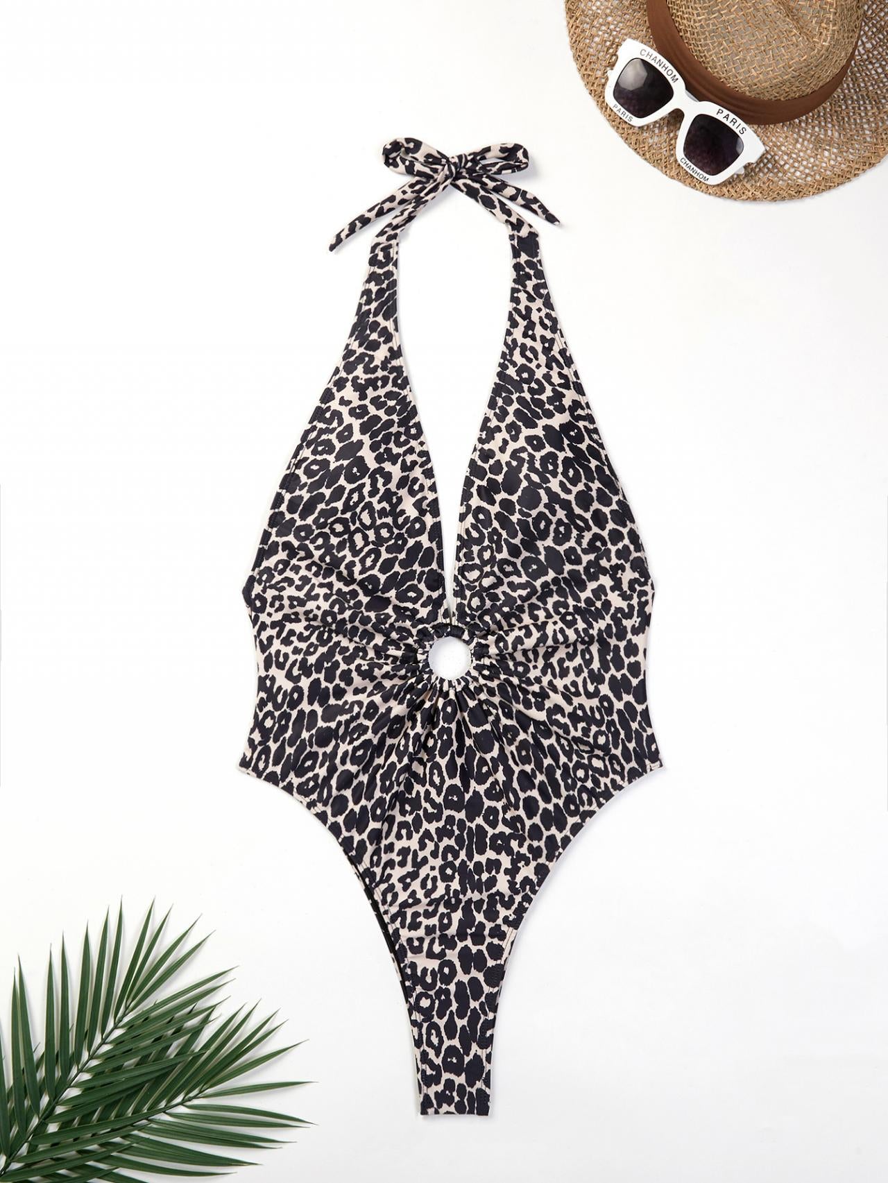 Cute Leopard One Piece Bikini Swimwear Bathsuit Bikini AP00052