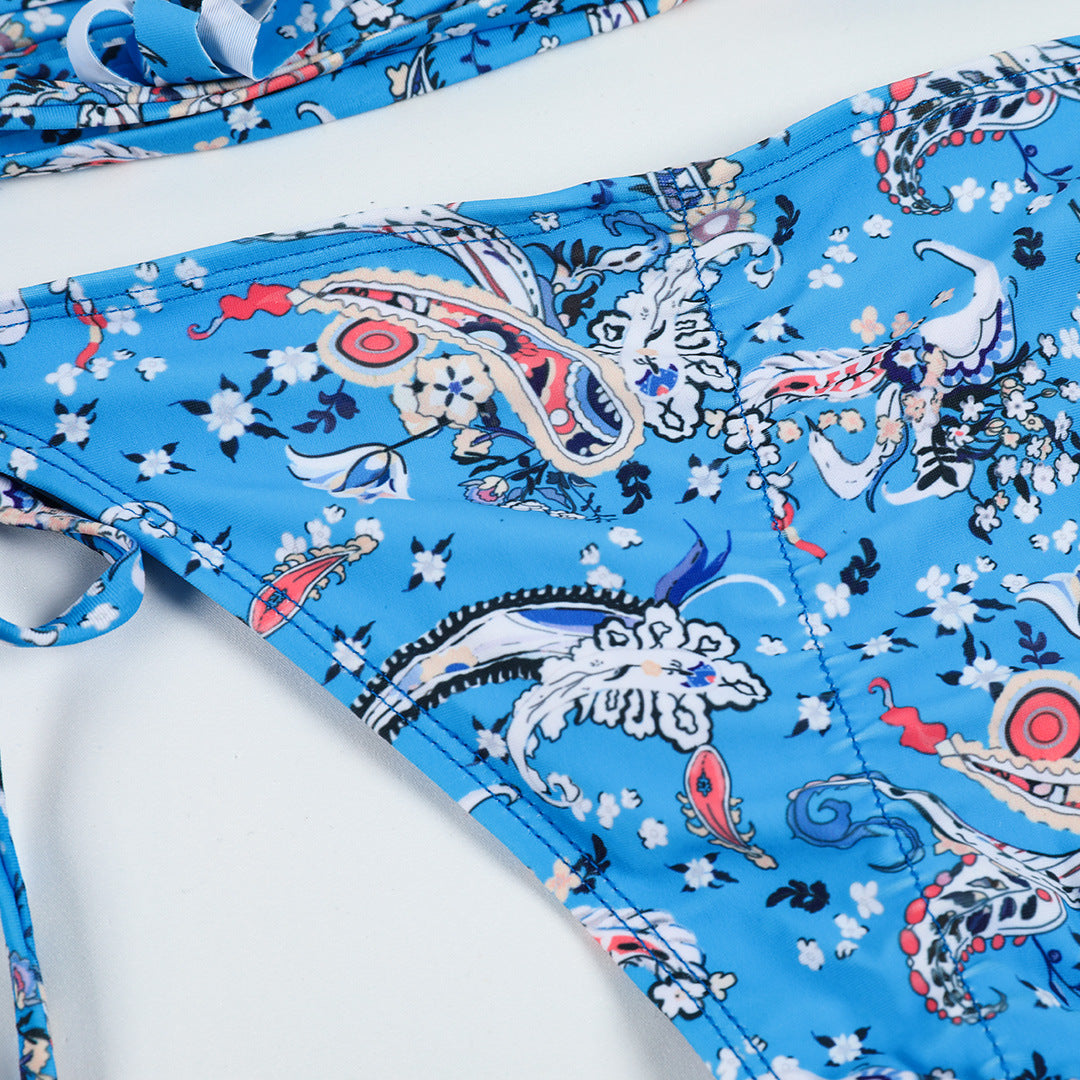 Sexy Backless Webbing Patchwork Lace Bikini AP000115