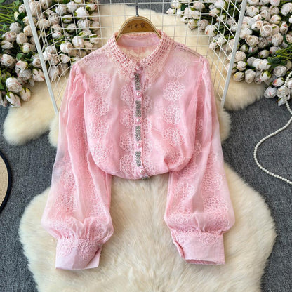 Long Sleeved Cardigan Jacquard Embroidered Shirt AP000164