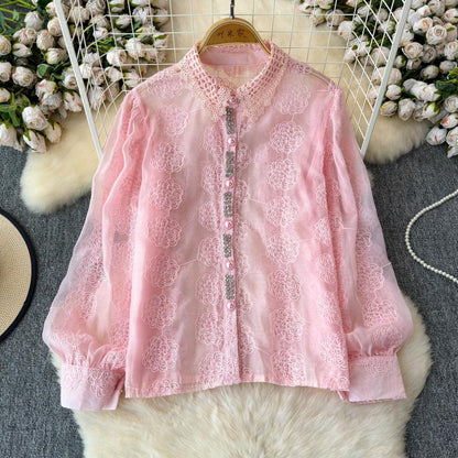 Long Sleeved Cardigan Jacquard Embroidered Shirt AP000164