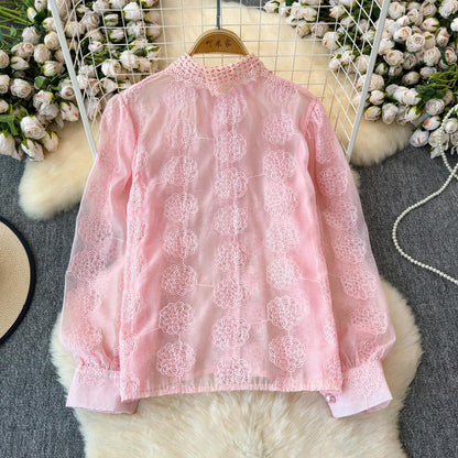 Long Sleeved Cardigan Jacquard Embroidered Shirt AP000164