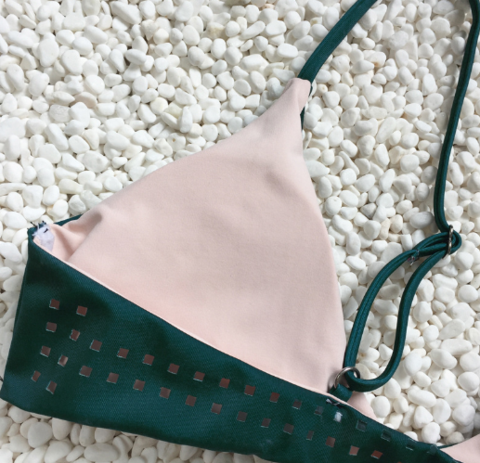 Green Hollow Split Swimsuit Multi - Rope Bandage Bikini AP000124