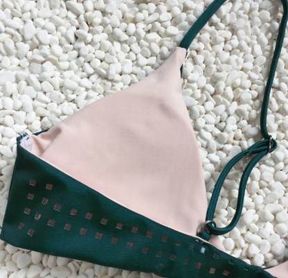 Green Hollow Split Swimsuit Multi - Rope Bandage Bikini AP000124