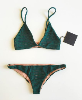 Green Hollow Split Swimsuit Multi - Rope Bandage Bikini AP000124